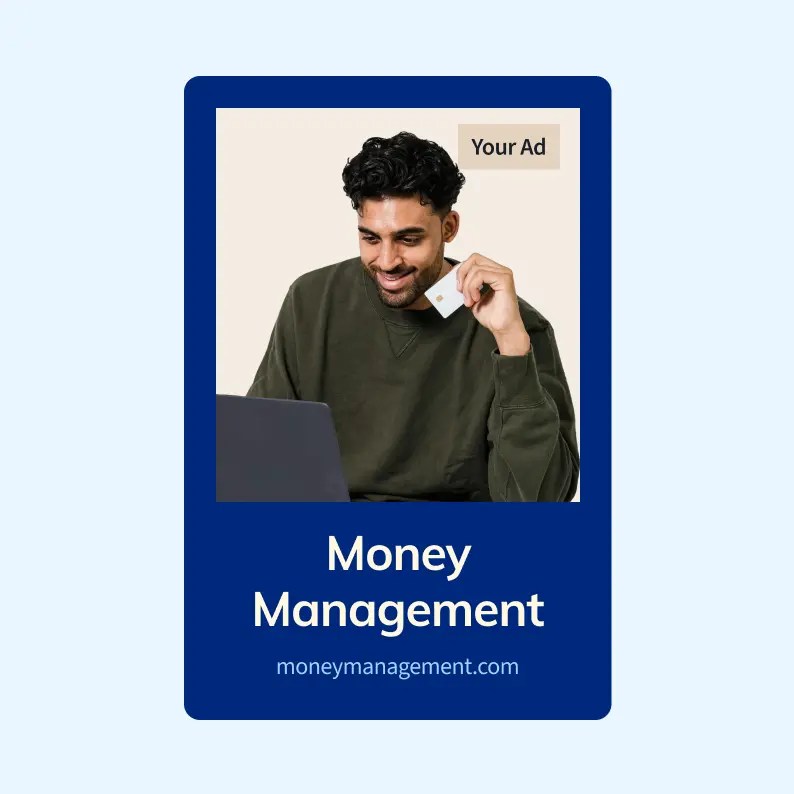 Graphic illustrating a financial ad.