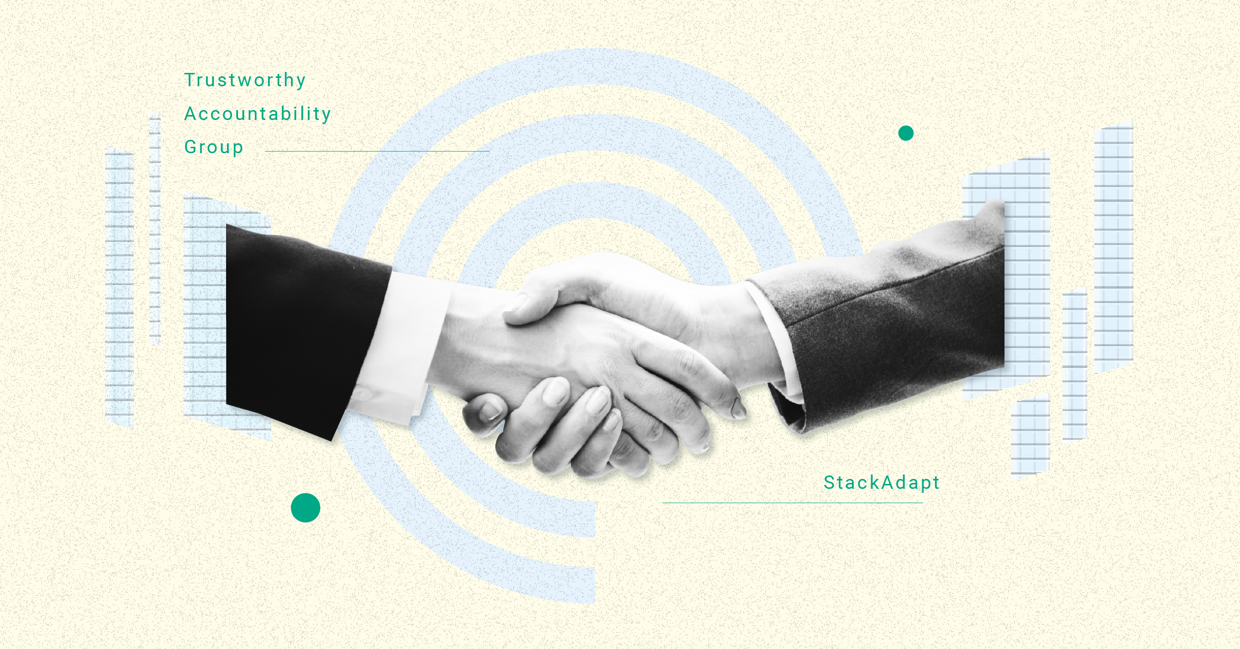 Graphic of a handshake with text that reads the Trustworthy Accountability Group