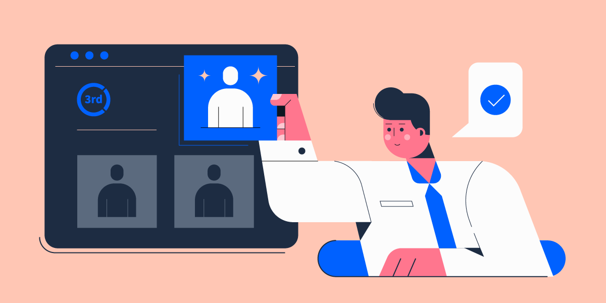 Illustrative graphic of a marketer looking at audience data