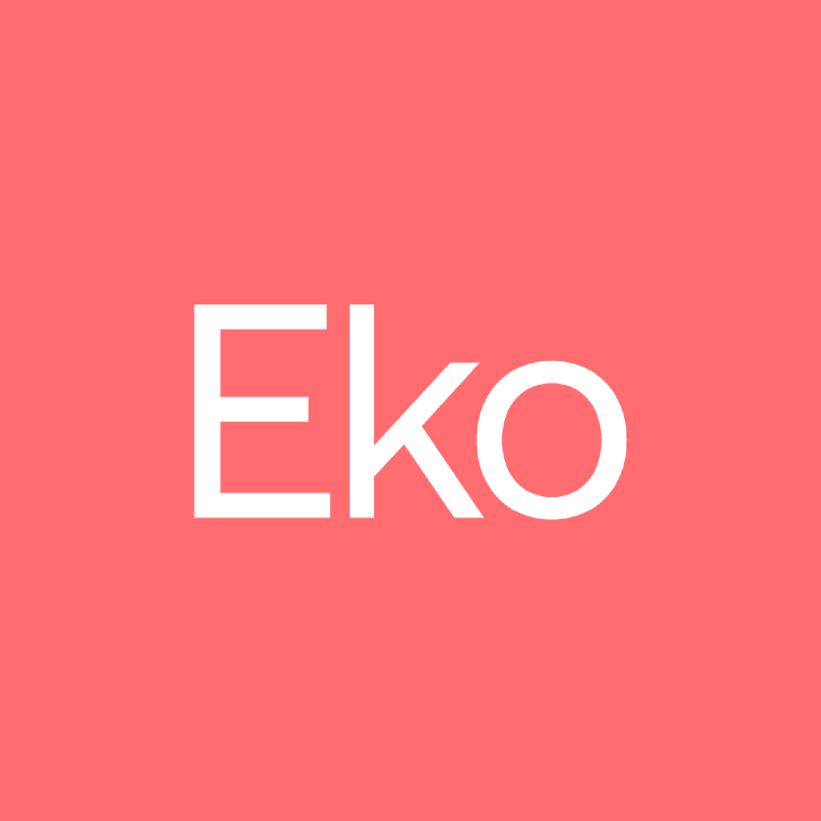 Eko logo on a pink background