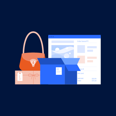 Illustrative graphic of online shopping