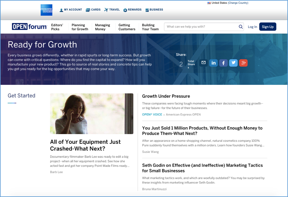 example of a piece of branded content on a website