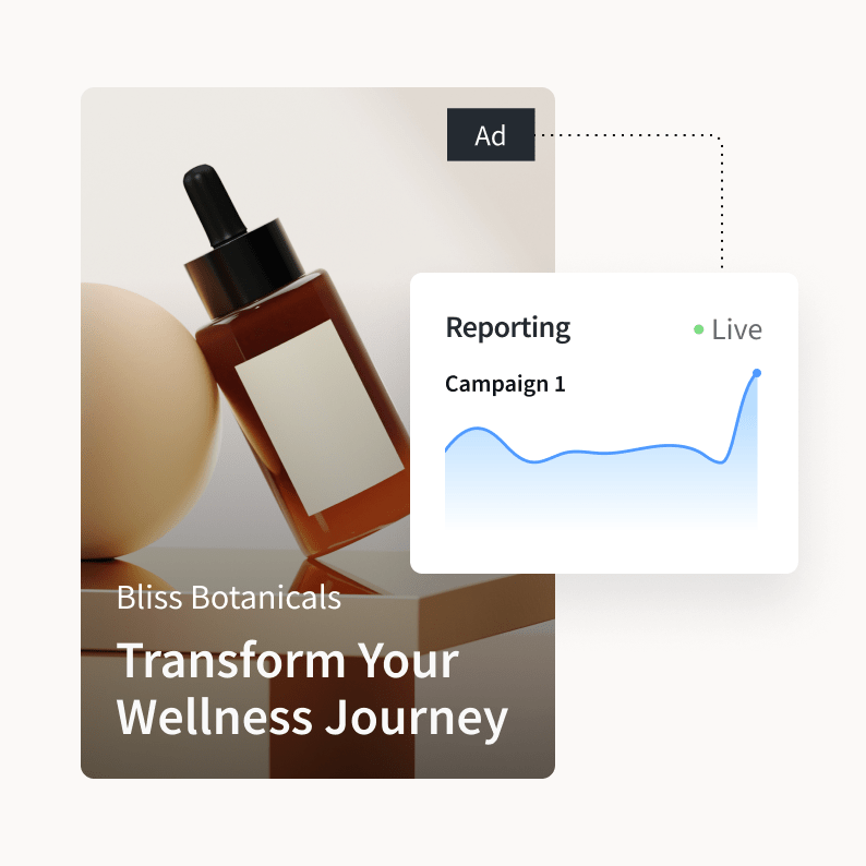 An example of an ad in a sensitive category with reporting metrics