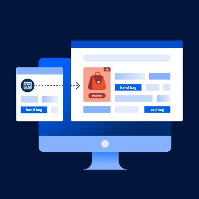 Illustrative graphic of contextually placed ad in an online article